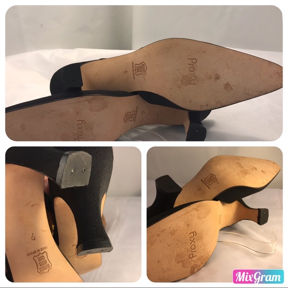 Proxy black pumps with curved heels vintage silk - Picture 3 of 8